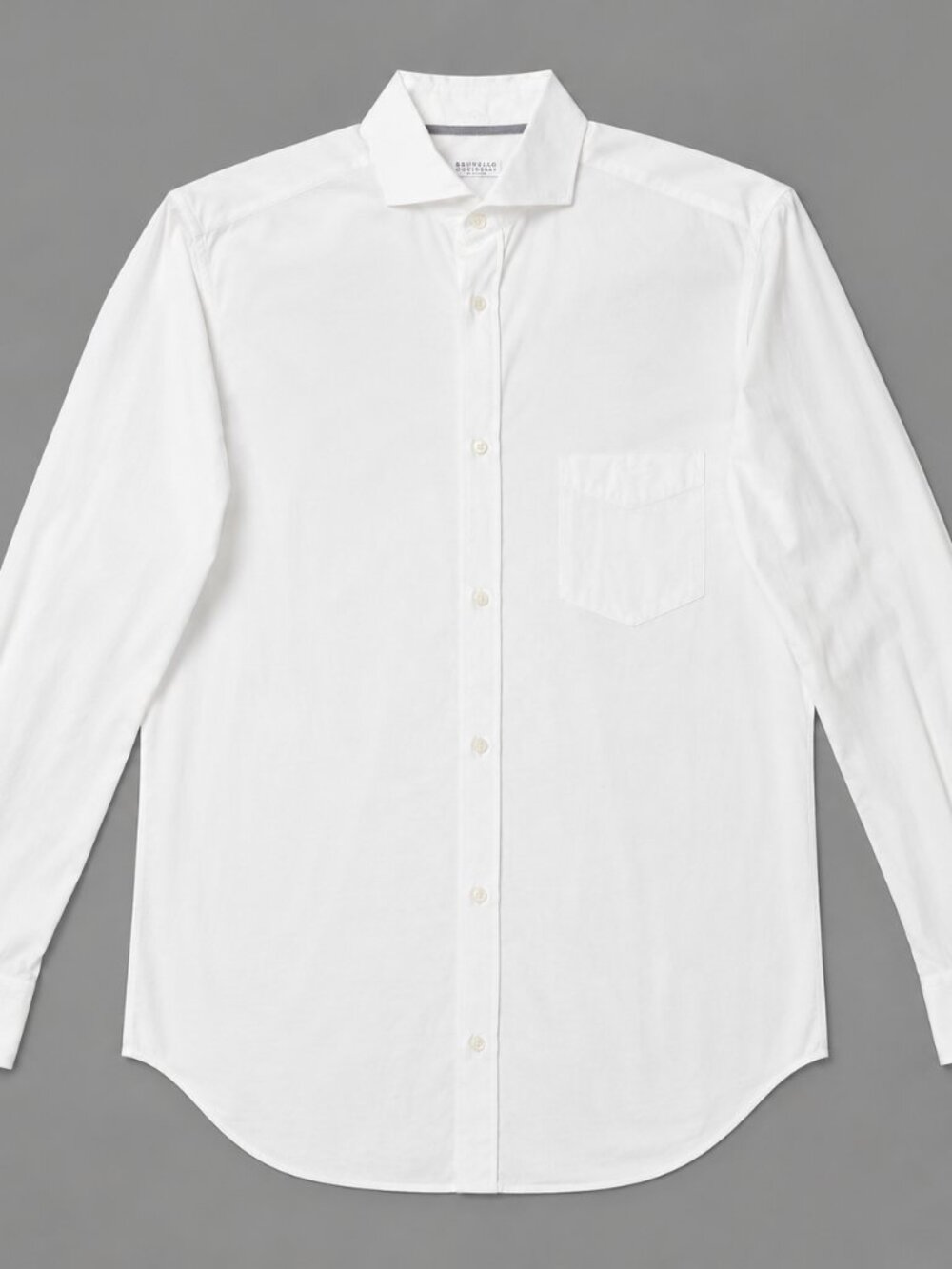 Brunello Cucinelli Mens White Cotton Button Down Shirt Made in Italy Size 54